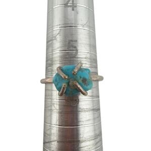 Sterling Silver Raw Blue Turquoise Ring Size 6